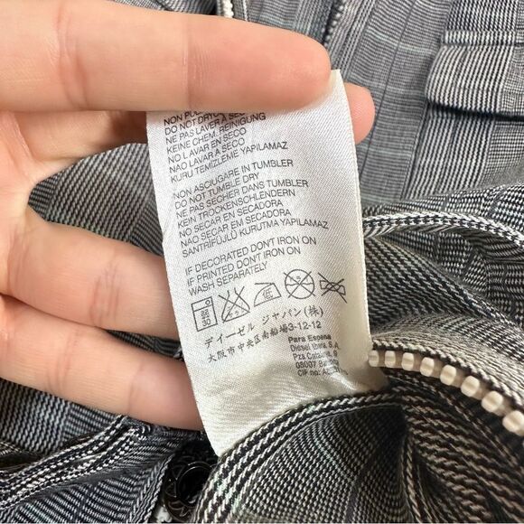 Y2K Diesel Utility Cargo Plaid Mini Dress Size XS - Picture 8 of 10